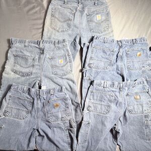Lot of 5 Carhartt Jeans 34 X 32 Tactical Work Men Paint Carpenter Outdoor Rugged